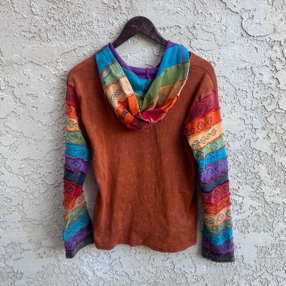 Rising International Boho Patchwork Zip Hoodie Su… - image 2